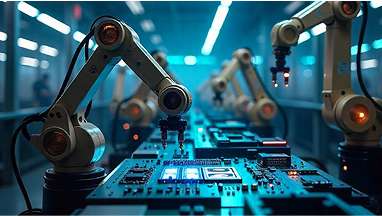 Automated factory robots