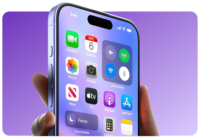 iPhone with apps on screen